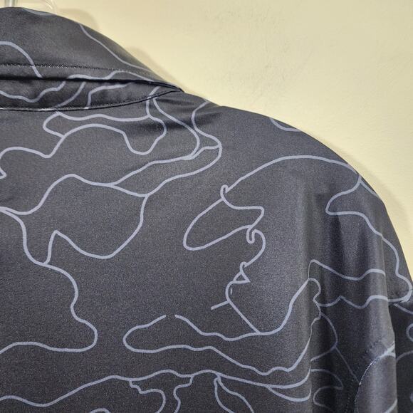 Deolax 1/4 button front abstract design with mesh sides polo shirt men's size XL - Picture 8 of 9